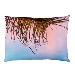 Two Green Palm Leaves On Low Angle Photo Pillow Case (two Sides) by Pakrebo