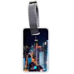 High Rise Buildings With Lights Luggage Tag (one Side) by Pakrebo