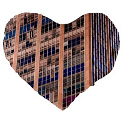 Low Angle Photography Of Beige And Blue Building Large 19  Premium Heart Shape Cushions by Pakrebo