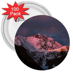 Snowy Summit 3  Buttons (100 Pack)  by Pakrebo