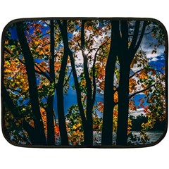 Silhouette Of Trees Fleece Blanket (mini) by Pakrebo