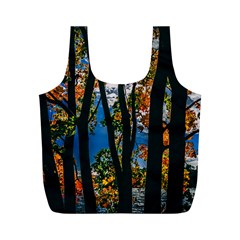 Silhouette Of Trees Full Print Recycle Bag (m) by Pakrebo