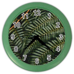 Green Leaves Photo Color Wall Clock by Pakrebo