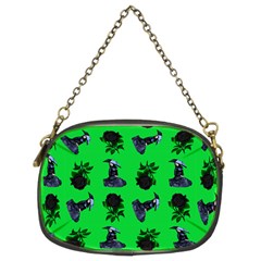 Gothic Girl Rose Green Pattern Chain Purse (two Sides)