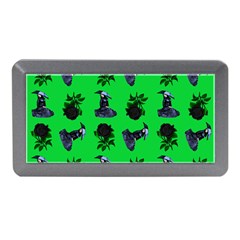 Gothic Girl Rose Green Pattern Memory Card Reader (mini) by snowwhitegirl