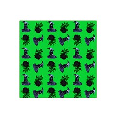 Gothic Girl Rose Green Pattern Satin Bandana Scarf