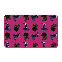 Gothic Girl Rose Pink Pattern Magnet (rectangular)