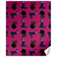 Gothic Girl Rose Pink Pattern Canvas 16  X 20 