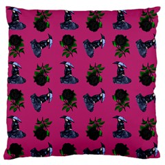 Gothic Girl Rose Pink Pattern Large Flano Cushion Case (two Sides) by snowwhitegirl