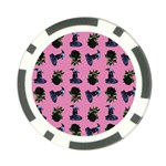 Gothic Girl Rose Light Pink Pattern Poker Chip Card Guard Back