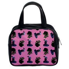 Gothic Girl Rose Light Pink Pattern Classic Handbag (two Sides)