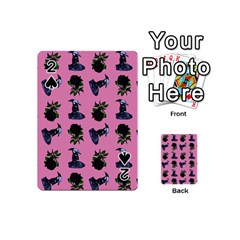 Gothic Girl Rose Light Pink Pattern Playing Cards 54 Designs (mini) by snowwhitegirl