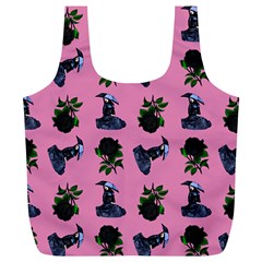 Gothic Girl Rose Light Pink Pattern Full Print Recycle Bag (xl) by snowwhitegirl