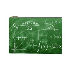 Mathematics Green Cosmetic Bag (large) by snowwhitegirl