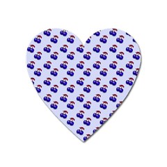 Retro Blue Cherries Heart Magnet by snowwhitegirl
