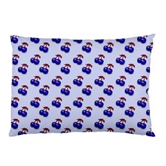 Retro Blue Cherries Pillow Case (two Sides) by snowwhitegirl