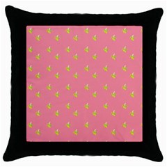 Peeled Banana On Pink Throw Pillow Case (black) by snowwhitegirl
