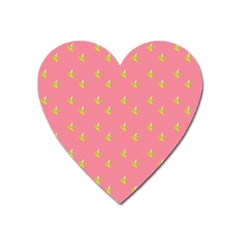 Peeled Banana On Pink Heart Magnet