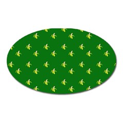 Peeled Banana On Green Oval Magnet