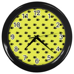 Yellow Eyes Wall Clock (Black)