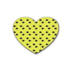 Yellow Eyes Rubber Coaster (Heart) 