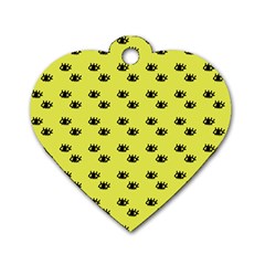 Yellow Eyes Dog Tag Heart (Two Sides)