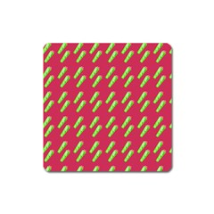 Ice Freeze Pink Pattern Square Magnet