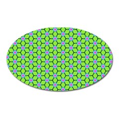 Pattern Green Oval Magnet by Mariart