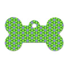 Pattern Green Dog Tag Bone (two Sides) by Mariart