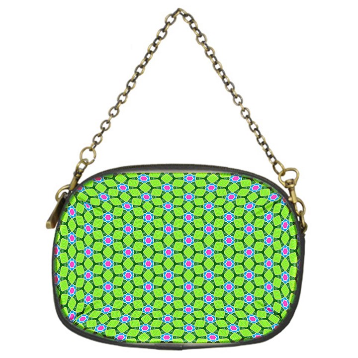 Pattern Green Chain Purse (One Side)