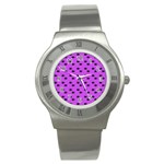 Purple Eyes Stainless Steel Watch Front