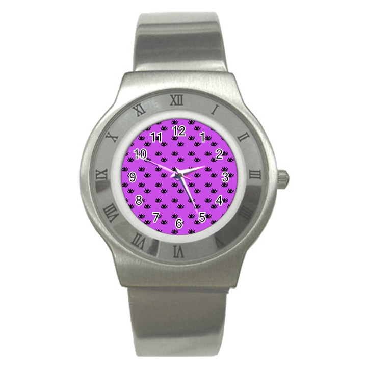 Purple Eyes Stainless Steel Watch