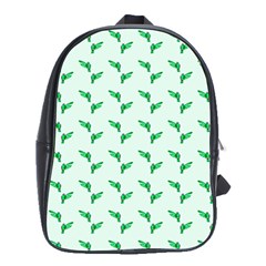 Green Parrot Pattern School Bag (large)