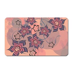 Flowers Orange Purple Warm Magnet (Rectangular)