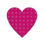 Pink Pattern Squares Heart Magnet Front