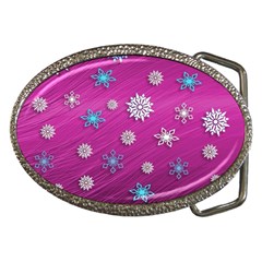 Snowflakes Winter Christmas Purple Belt Buckles by HermanTelo