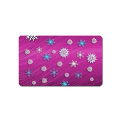 Snowflakes Winter Christmas Purple Magnet (name Card) by HermanTelo