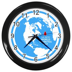 The World Day Of Struggle Against Diabet Wall Clock (black)