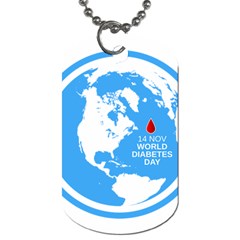 The World Day Of Struggle Against Diabet Dog Tag (one Side)