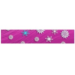 Snowflakes Winter Christmas Purple Large Flano Scarf 