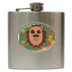 Hedgehog Animal Cute Cartoon Hip Flask (6 Oz)