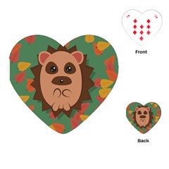 Hedgehog Animal Cute Cartoon Playing Cards Single Design (heart)