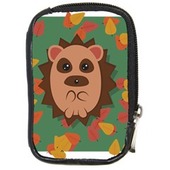 Hedgehog Animal Cute Cartoon Compact Camera Leather Case by Sudhe