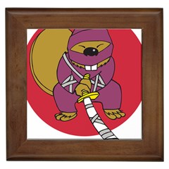 Ninja Beaver Animal Humor Joke Framed Tiles