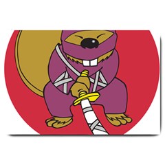 Ninja Beaver Animal Humor Joke Large Doormat 