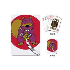 Ninja Beaver Animal Humor Joke Playing Cards Single Design (mini)