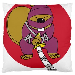 Ninja Beaver Animal Humor Joke Standard Flano Cushion Case (one Side) by Sudhe