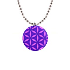 Purple 1  Button Necklace by HermanTelo