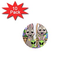 Graphic Kawaii Bunnies 1  Mini Magnet (10 Pack) 