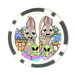 Graphic Kawaii Bunnies Poker Chip Card Guard